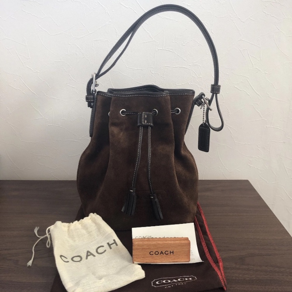 Coach Chocolate Brown Suede Shoulder Bag
